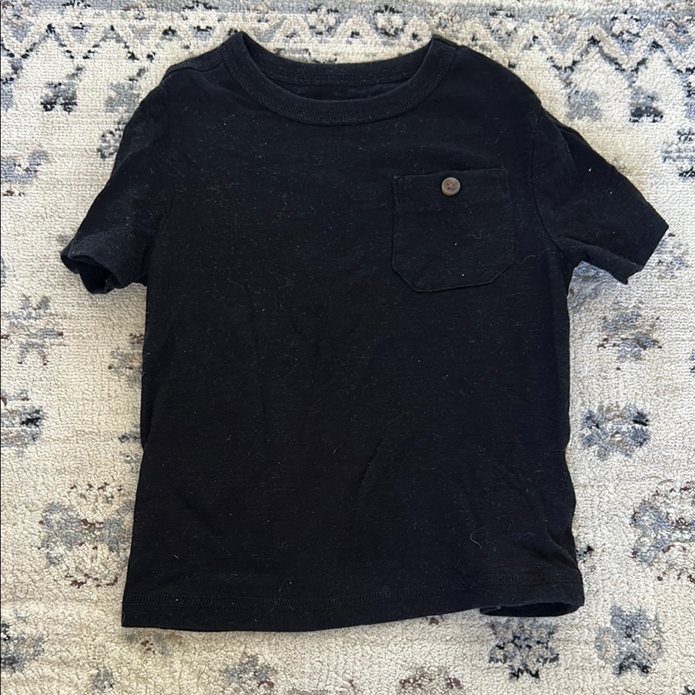 Toddler Black T-Shirt with Pocket